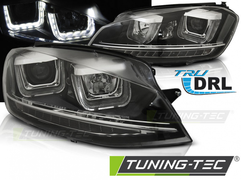 LED Tagfahrlicht Scheinwerfer für VW Golf 7 12-17 chrom / chrom mit dynamischem LED Blinker